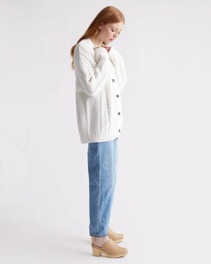 100% Organic Cotton Oversized Cable Cardigan