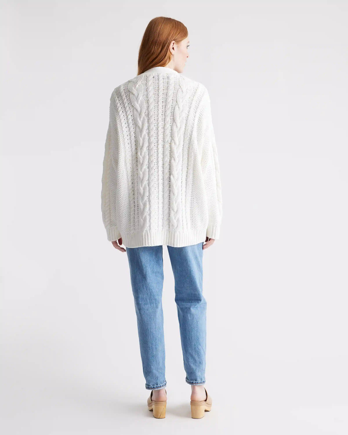100% Organic Cotton Oversized Cable Cardigan