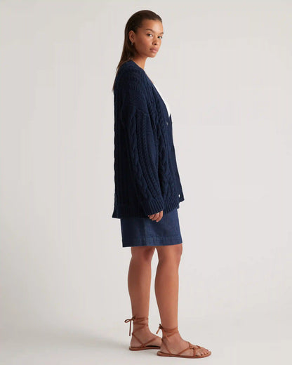 100% Organic Cotton Oversized Cable Cardigan