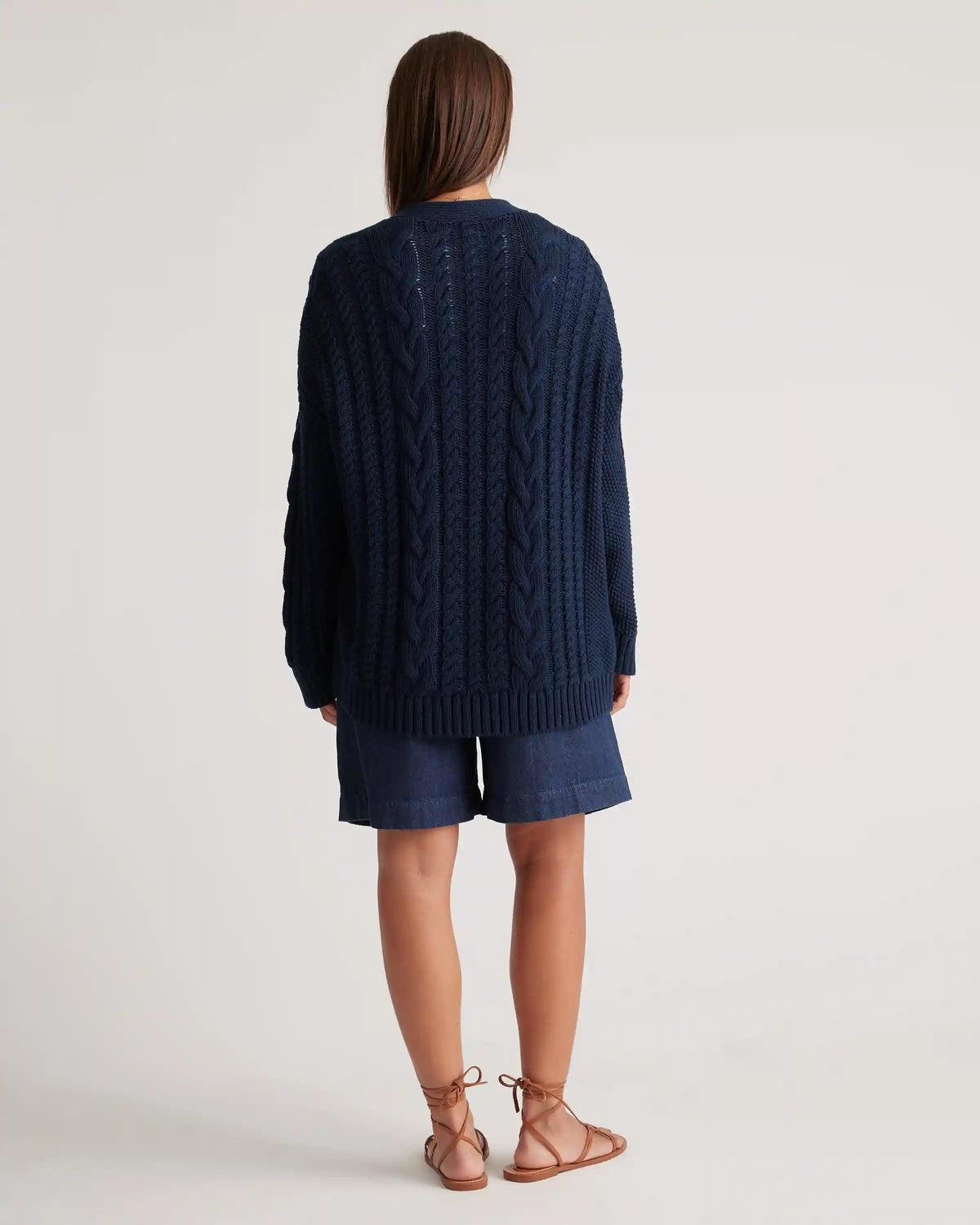 100% Organic Cotton Oversized Cable Cardigan