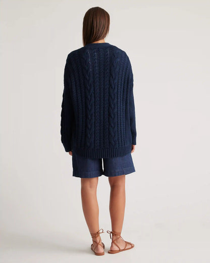 100% Organic Cotton Oversized Cable Cardigan