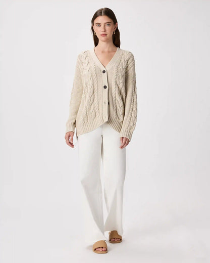 100% Organic Cotton Oversized Cable Cardigan