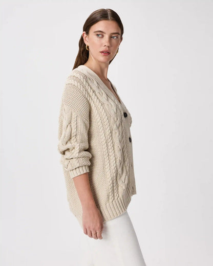 100% Organic Cotton Oversized Cable Cardigan