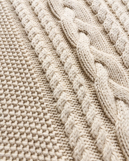 100% Organic Cotton Oversized Cable Cardigan