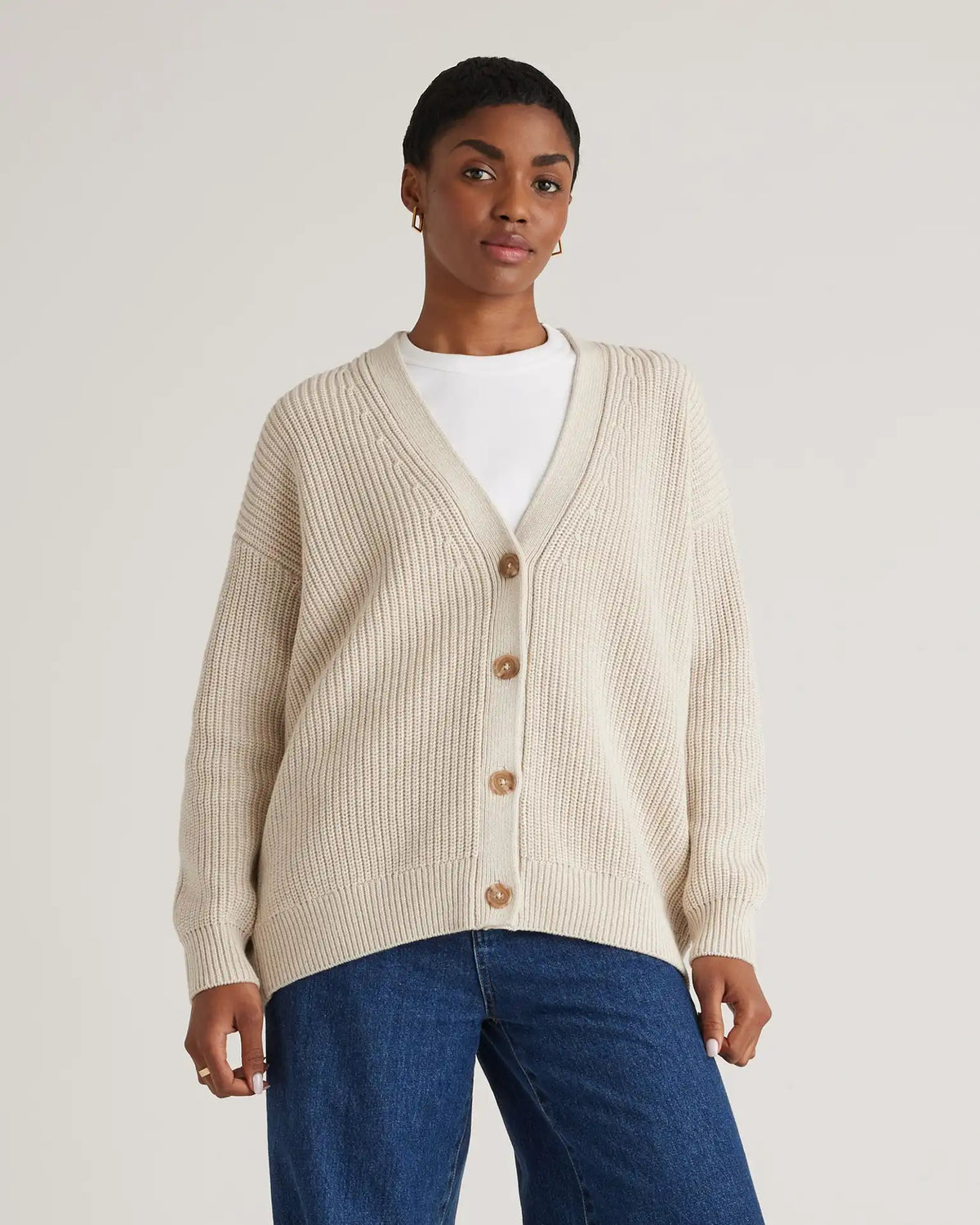 100% Organic Cotton Oversized Boyfriend Cardigan