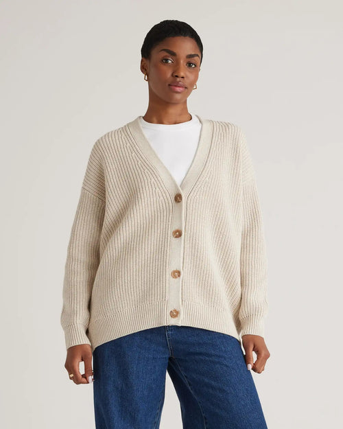 100% Organic Cotton Oversized Boyfriend Cardigan