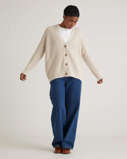 100% Organic Cotton Oversized Boyfriend Cardigan