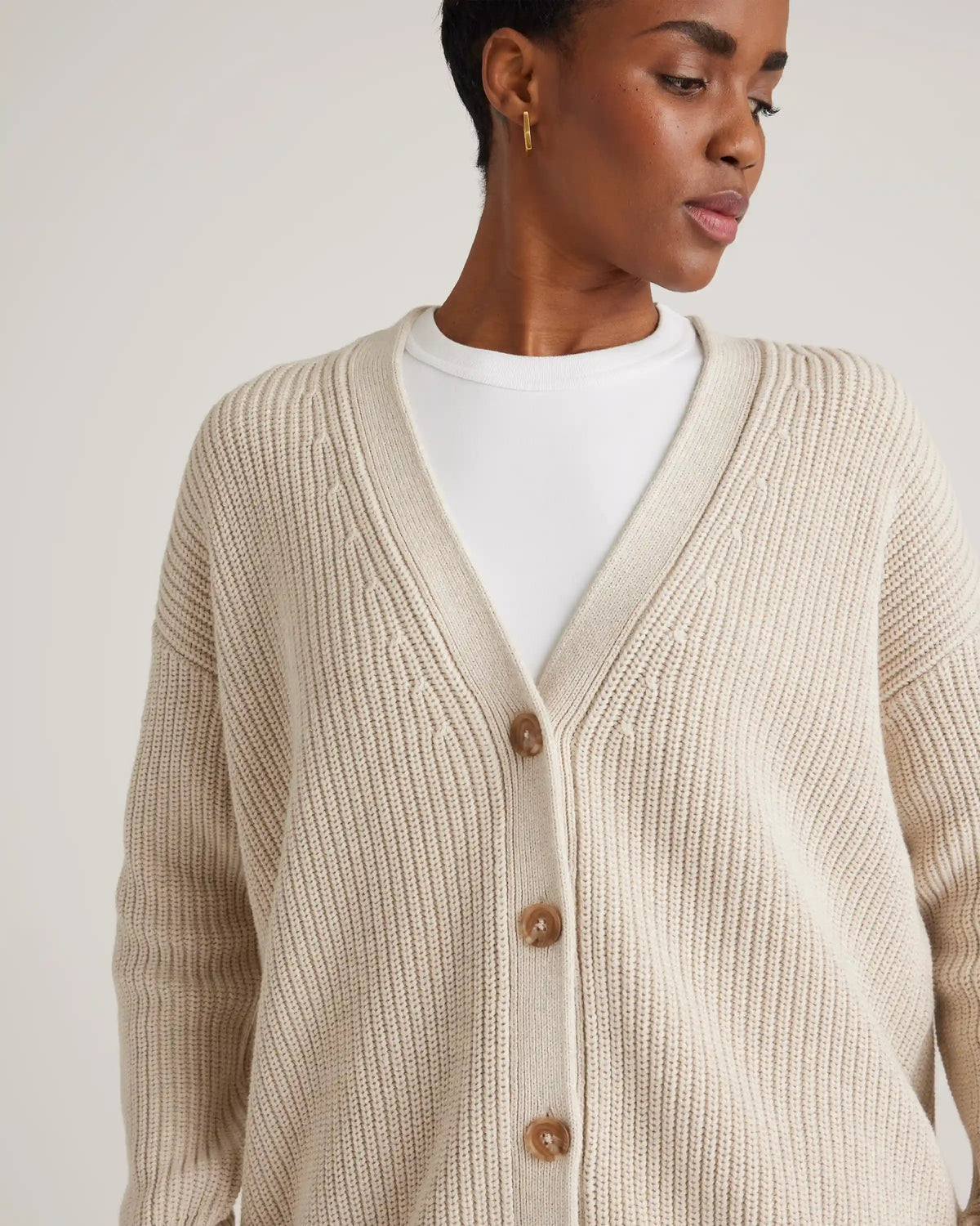 100% Organic Cotton Oversized Boyfriend Cardigan