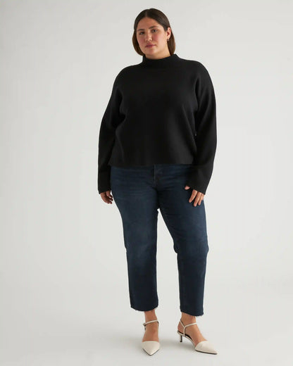 Eco-Knit Milano Stitch Mock Neck Pullover
