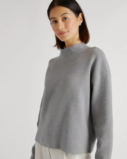 Eco-Knit Milano Stitch Mock Neck Pullover