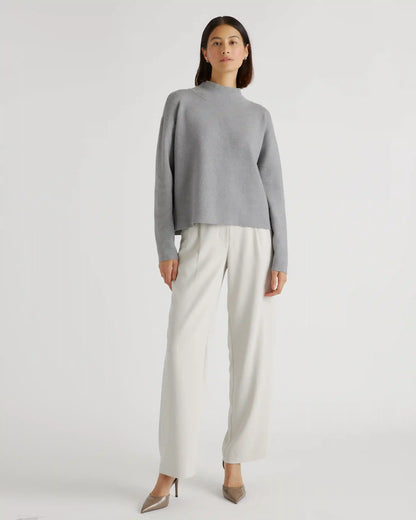 Eco-Knit Milano Stitch Mock Neck Pullover