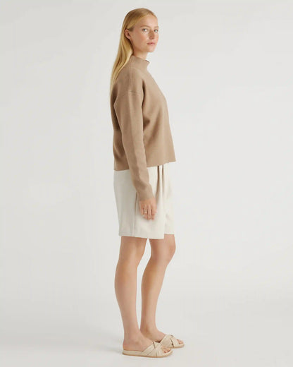 Eco-Knit Milano Stitch Mock Neck Pullover