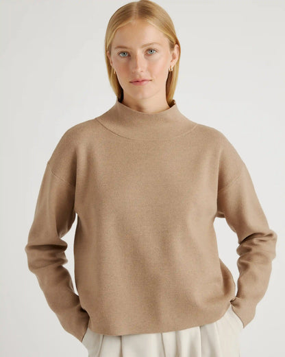 Eco-Knit Milano Stitch Mock Neck Pullover