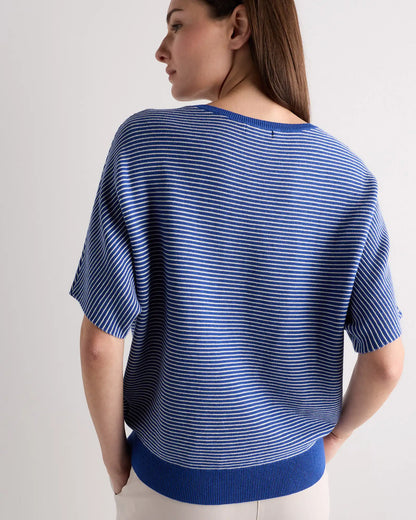 Lightweight Cotton Cashmere Link-Stitch Dolman Sweater