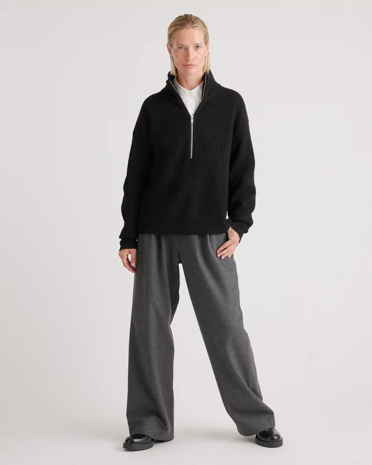 Australian Merino Wool Half Zip Sweater