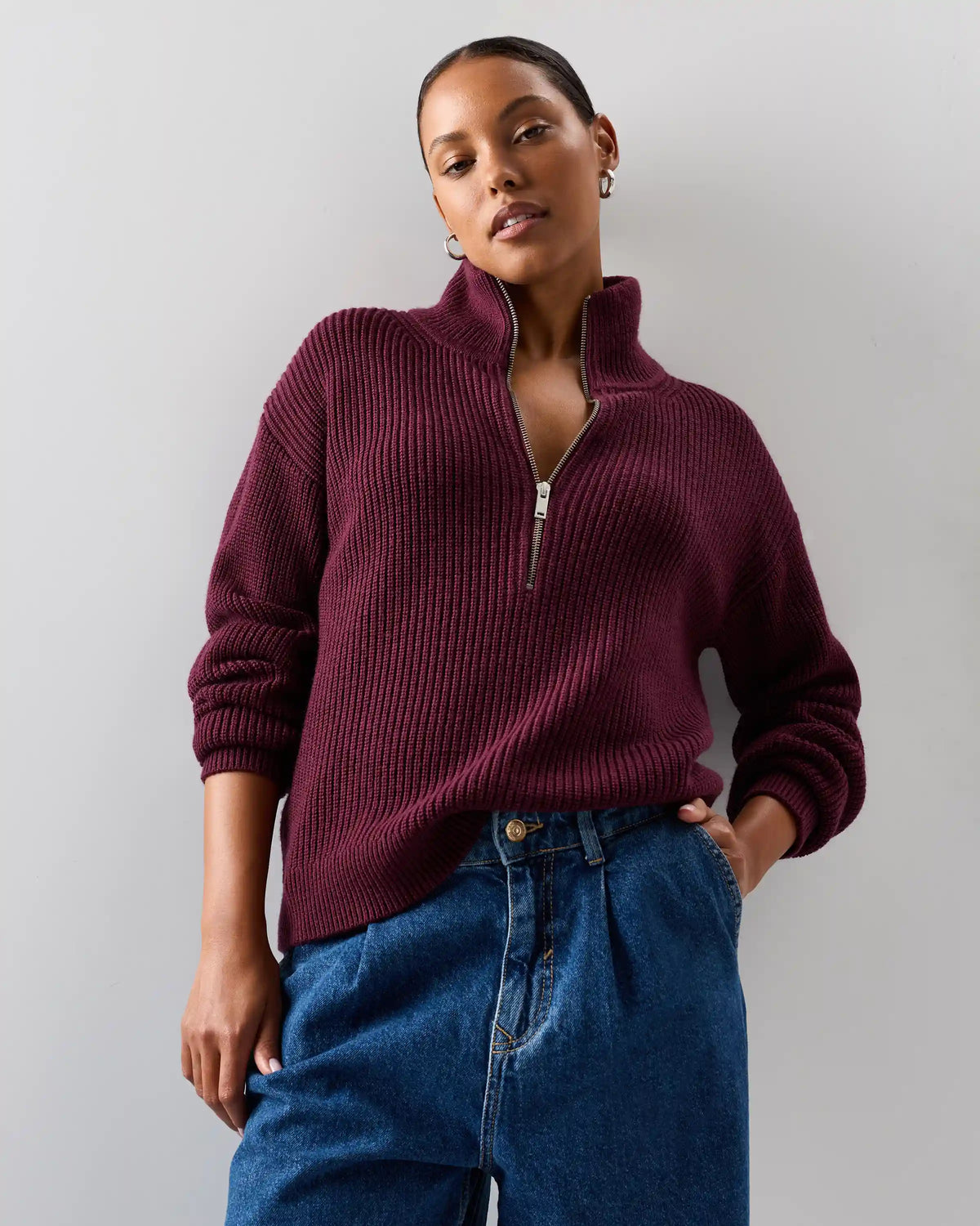Australian Merino Wool Half Zip Sweater