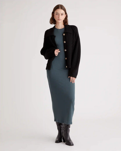 Australian Merino Wool Collared Cable Cardigan
