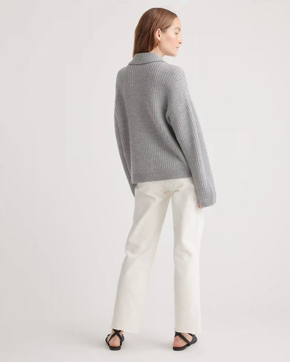 Australian Merino Wool Collared Cable Cardigan