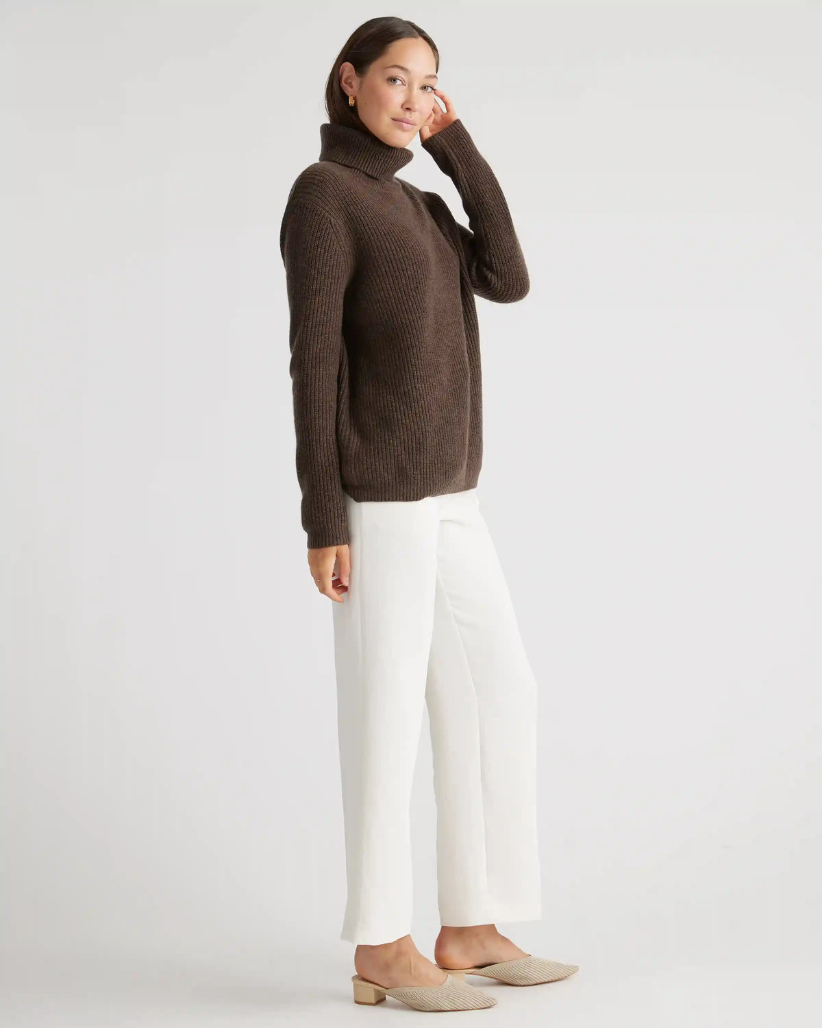 Mongolian Spring Cashmere Fisherman Turtleneck Sweater