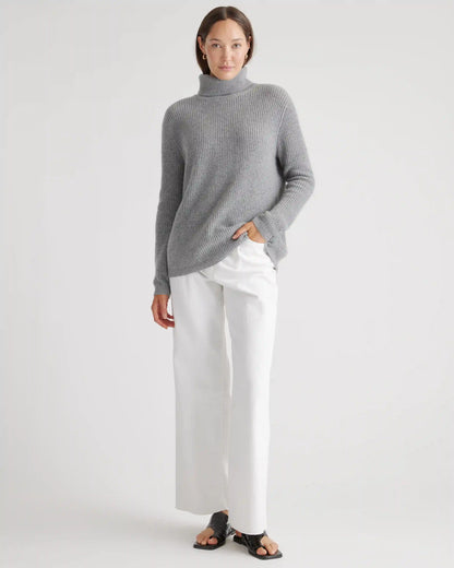 Mongolian Spring Cashmere Fisherman Turtleneck Sweater