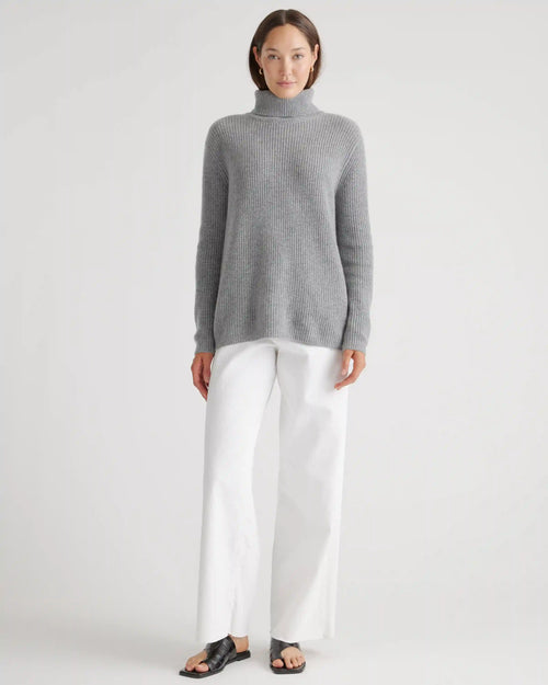 Mongolian Spring Cashmere Fisherman Turtleneck Sweater