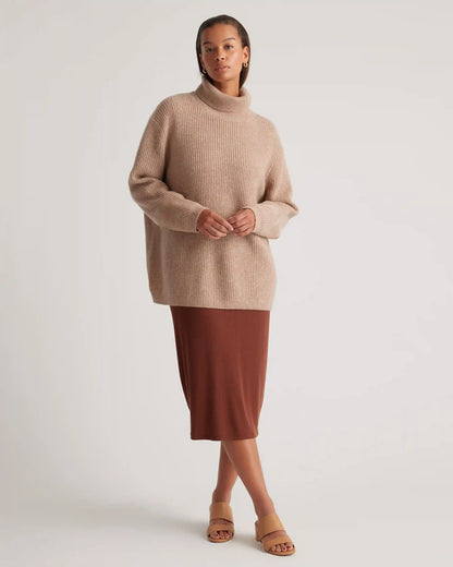 Mongolian Spring Cashmere Fisherman Turtleneck Sweater