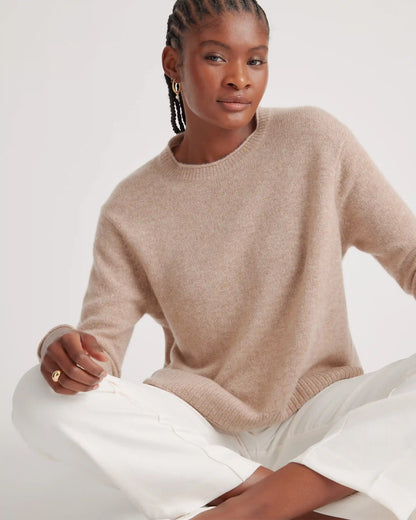 Mongolian Cashmere Boxy Crewneck Sweater