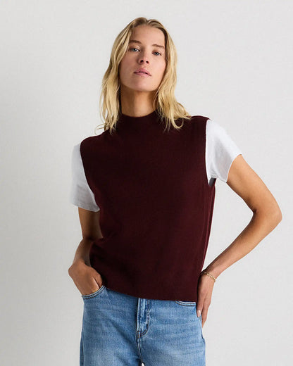 Mongolian Cashmere Mock Neck Sweater Vest