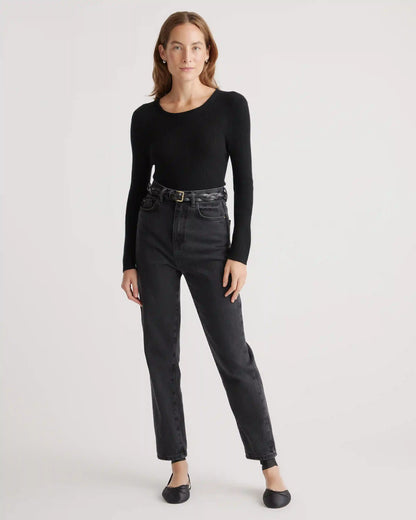 Featherweight Cashmere Ribbed Crewneck Sweater