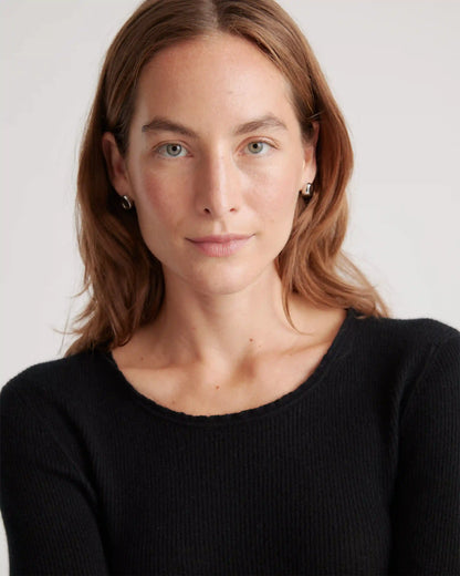 Featherweight Cashmere Ribbed Crewneck Sweater