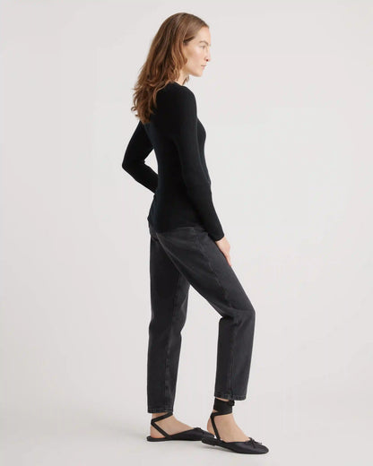 Featherweight Cashmere Ribbed Crewneck Sweater