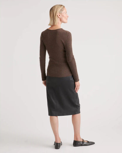 Featherweight Cashmere Ribbed Crewneck Sweater