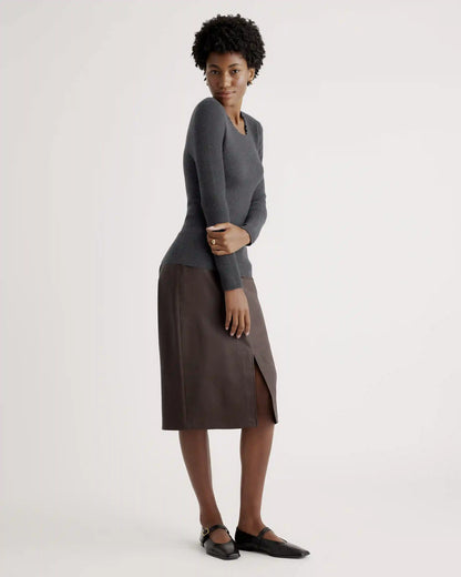Featherweight Cashmere Ribbed Crewneck Sweater