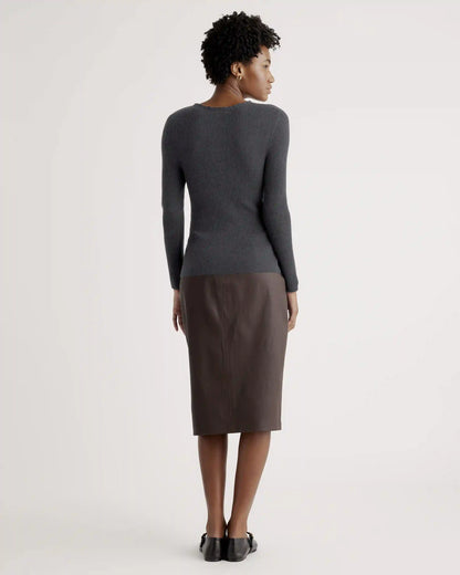 Featherweight Cashmere Ribbed Crewneck Sweater