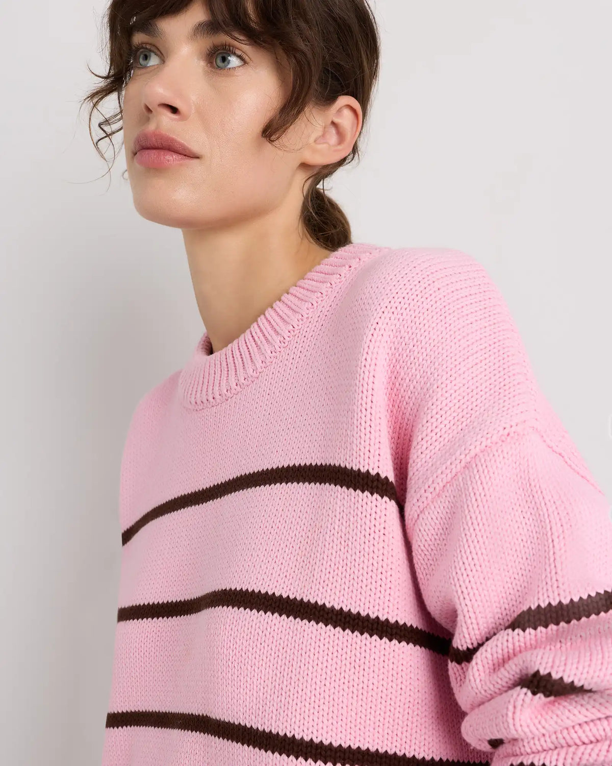 100% Organic Cotton Striped Crew Sweater