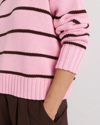 100% Organic Cotton Striped Crew Sweater