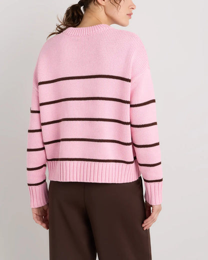 100% Organic Cotton Striped Crew Sweater