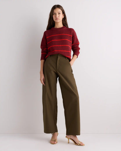 100% Organic Cotton Striped Crew Sweater