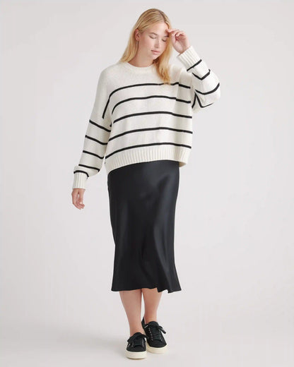 100% Organic Cotton Striped Crew Sweater