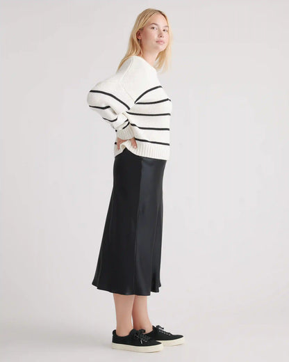 100% Organic Cotton Striped Crew Sweater