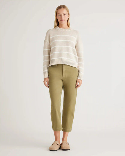 100% Organic Cotton Striped Crew Sweater