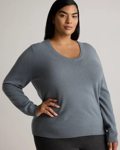 Mongolian Cashmere V-Neck Sweater