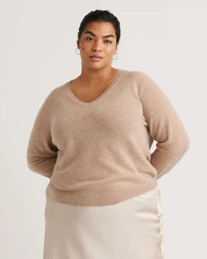 Mongolian Cashmere V-Neck Sweater