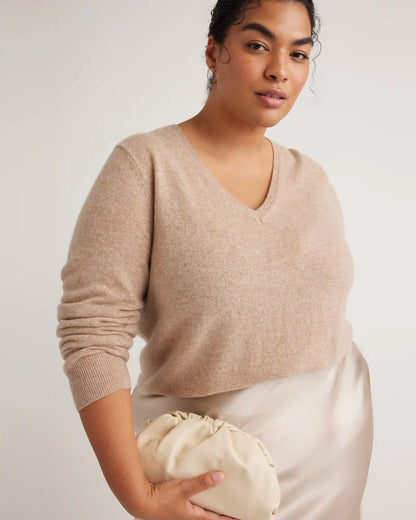 Mongolian Cashmere V-Neck Sweater