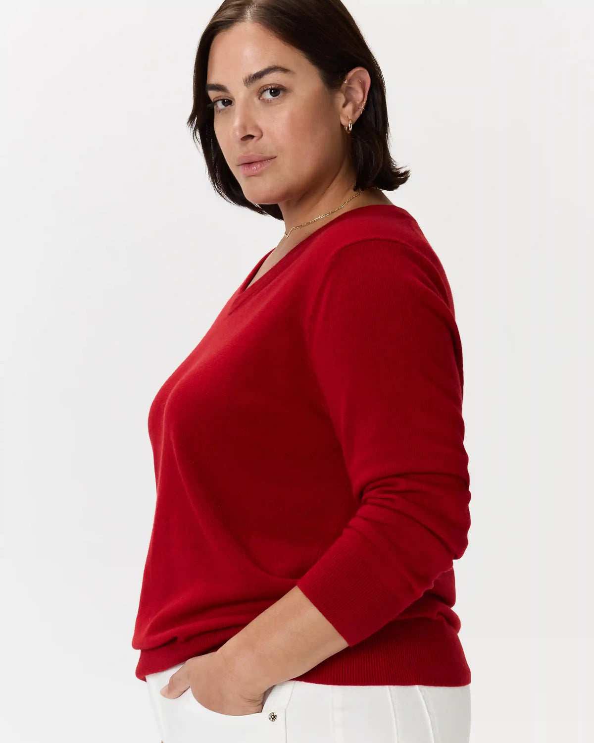 Mongolian Cashmere V-Neck Sweater