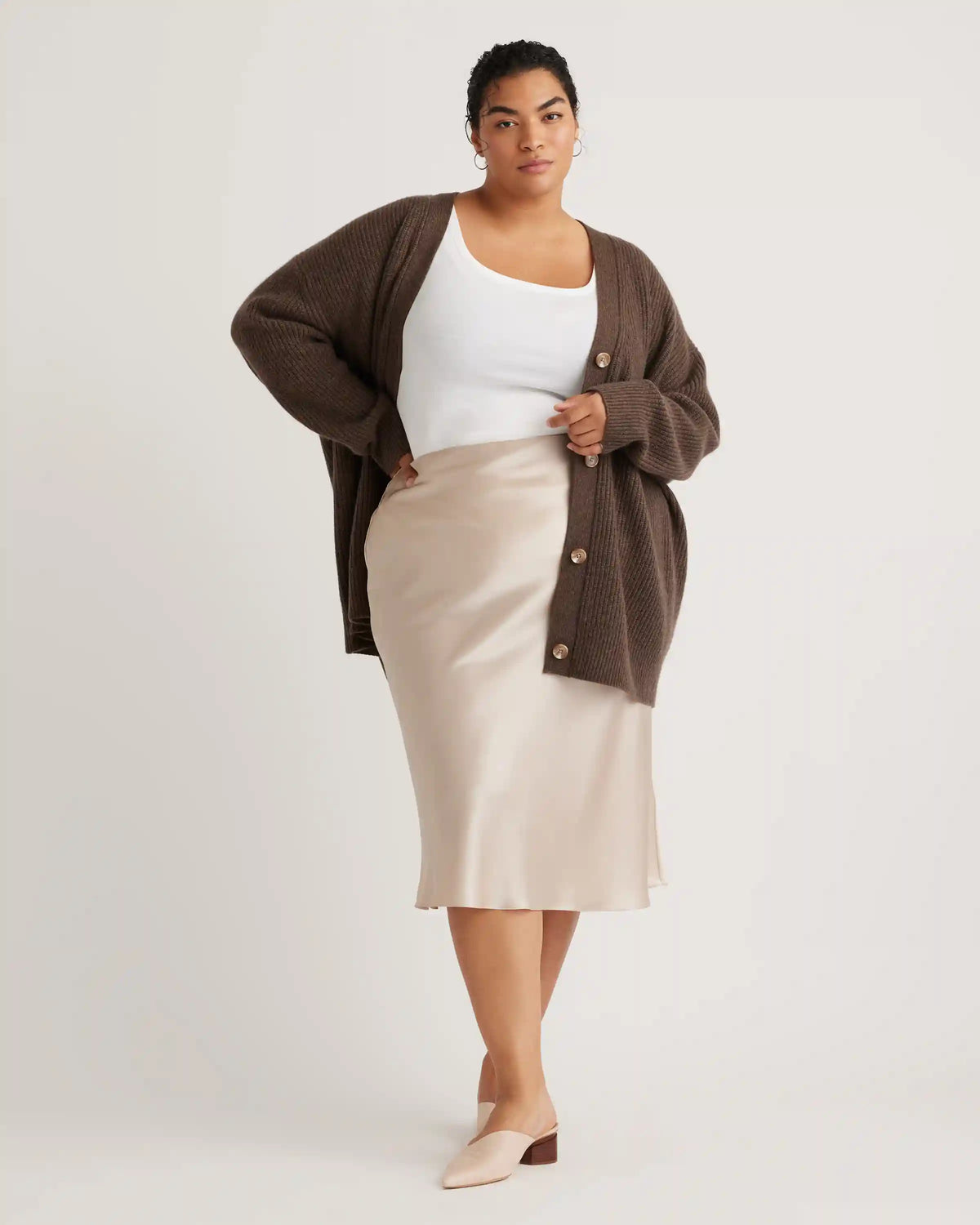 Mongolian Cashmere Oversized Boyfriend Cardigan Sweater