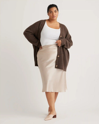 Mongolian Cashmere Oversized Boyfriend Cardigan Sweater