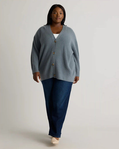 Mongolian Cashmere Oversized Boyfriend Cardigan Sweater