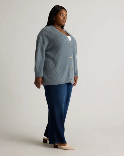 Mongolian Cashmere Oversized Boyfriend Cardigan Sweater