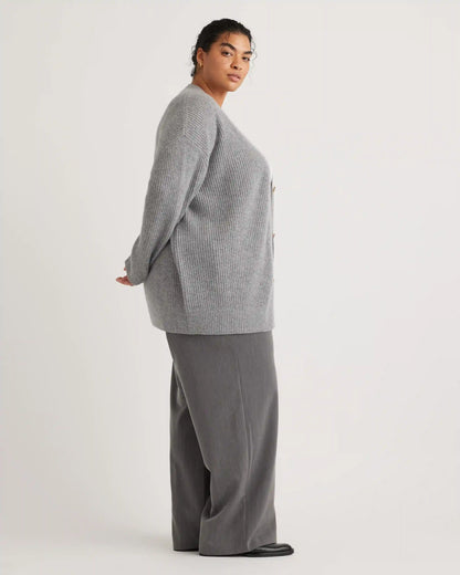 Mongolian Cashmere Oversized Boyfriend Cardigan Sweater
